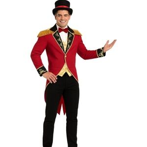 Men's Red and Black Circus Blazer with Gold Trim